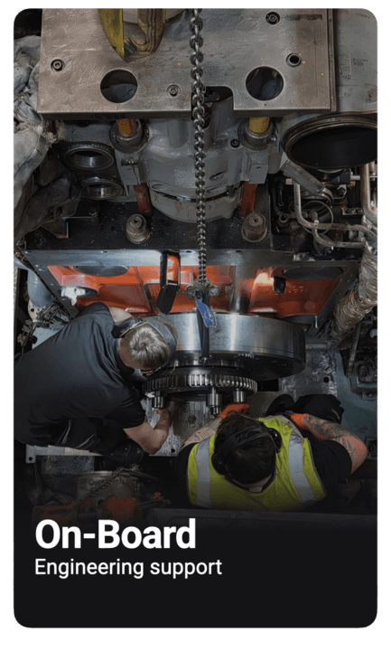 Specialist in the on board services of parts suitable for MAN and PIELSTICK engines. On board engineering support worldwide with seaman's record book