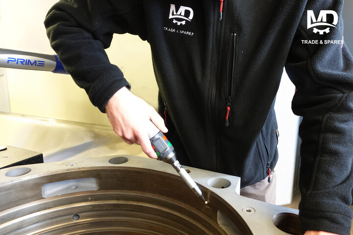 Backing rings suitable for MAN 51/60DF engines Quality assurance. Manual dimensional measurements, high precision verification using the FARO Arm, cross checking against technical drawing.
Engine spares MAN 51/60