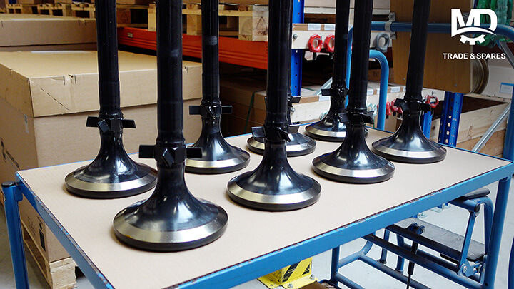 We stock in large quantities inlet and exhaust valve cones / spindles for the following engines: MAN 48/60 spare parts, MAN 51/60 spare parts, MAN 58/64 spare parts, Pielstick PC2.2 spare parts, Pielstick PC2.5 spare parts, Pielstick PC2.6 spare parts