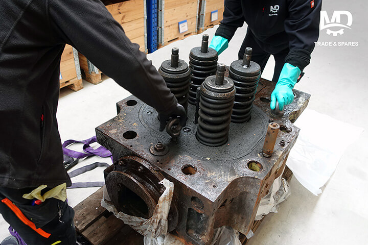 MAN 48/60B cylinder heads for reconditioning. Each unit is carefully received, identified, and checked — including verification of ID numbers, IMO numbers, Cast number and other important information — before entering our reconditioning process.
Engine spares MAN 48/60
Engine spares MAN 51/60
Engine spares MAN 58/64
Engine spares Pielstick PC2.2
Engine spares Pielstick PC2.5
Engine spares Pielstick PC2.6