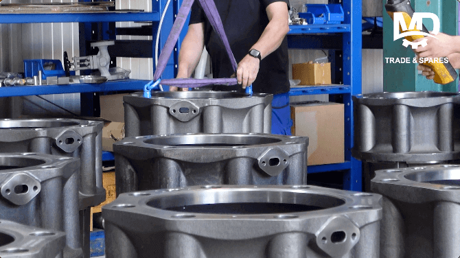Water jackets suitable for Pielstick engines, incoming goods inspections and pressure test. Engine spares Pielstick PC2.2, Engine spares Pielstick PC2.5, Engine spares Pielstick PC2.6